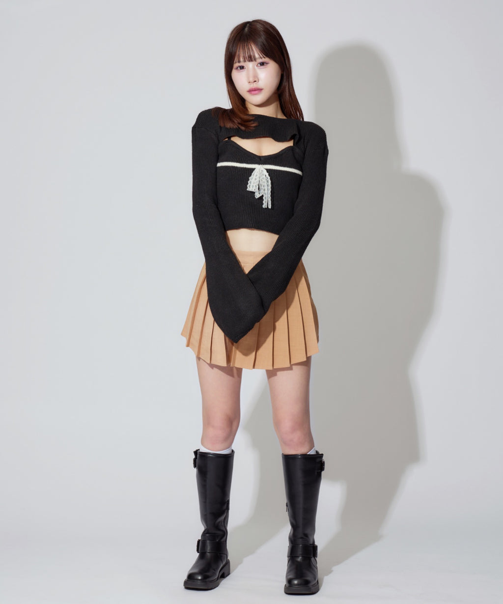 Frill Ribbon knit set / フリルリボンニットアンサンブル 2点セット