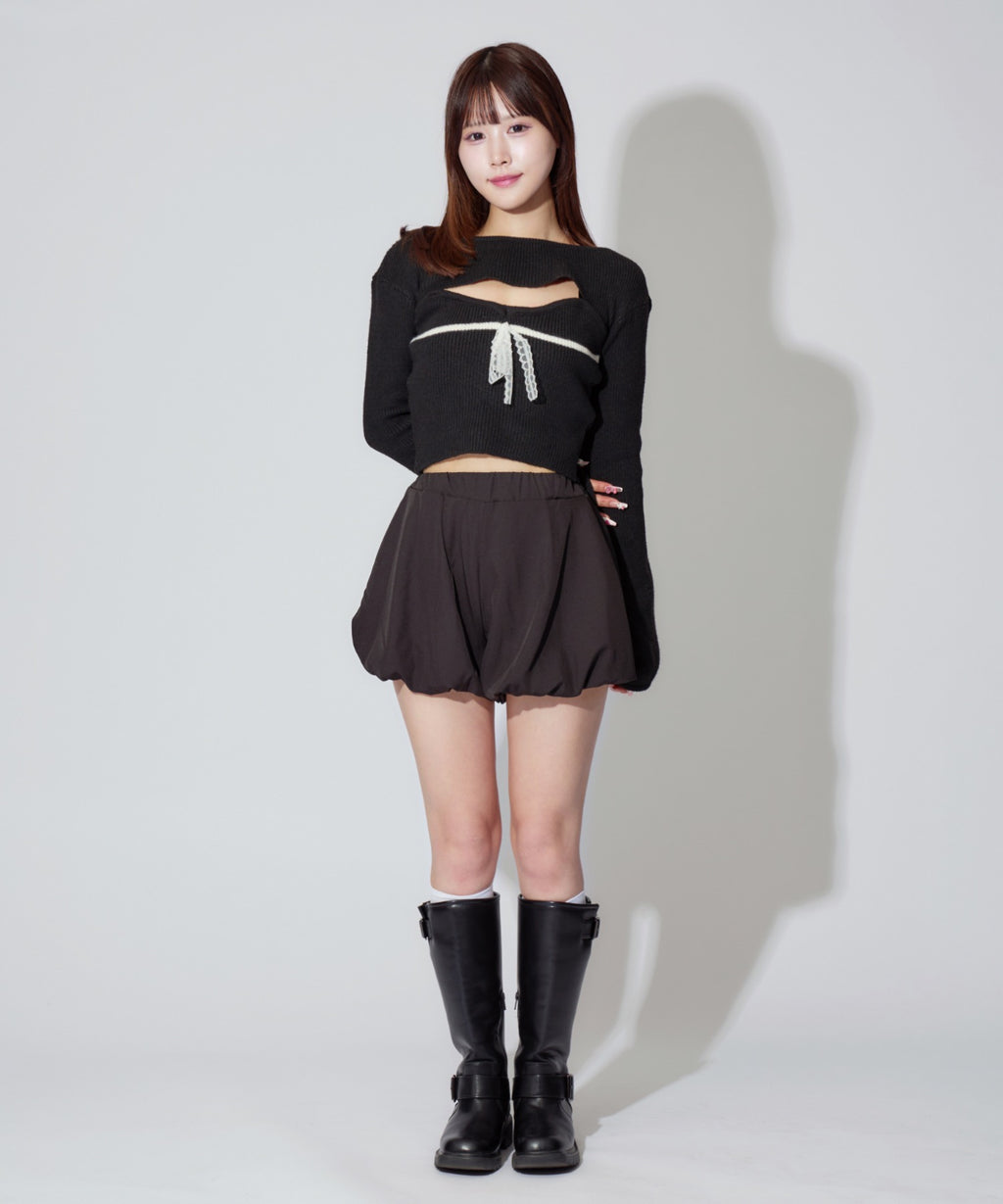 Frill Ribbon knit set / フリルリボンニットアンサンブル 2点セット