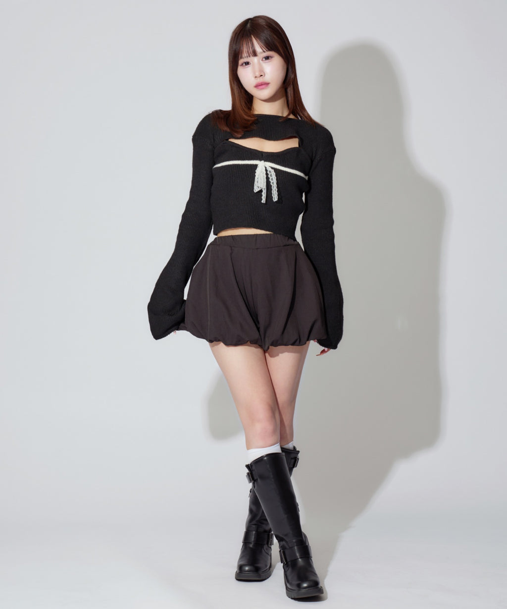 Frill Ribbon knit set / フリルリボンニットアンサンブル 2点セット