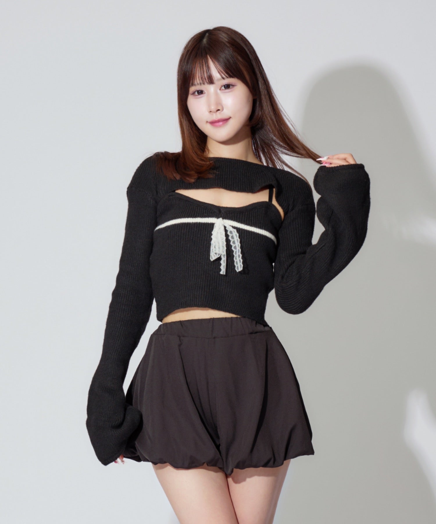 Frill Ribbon knit set / フリルリボンニットアンサンブル 2点セット