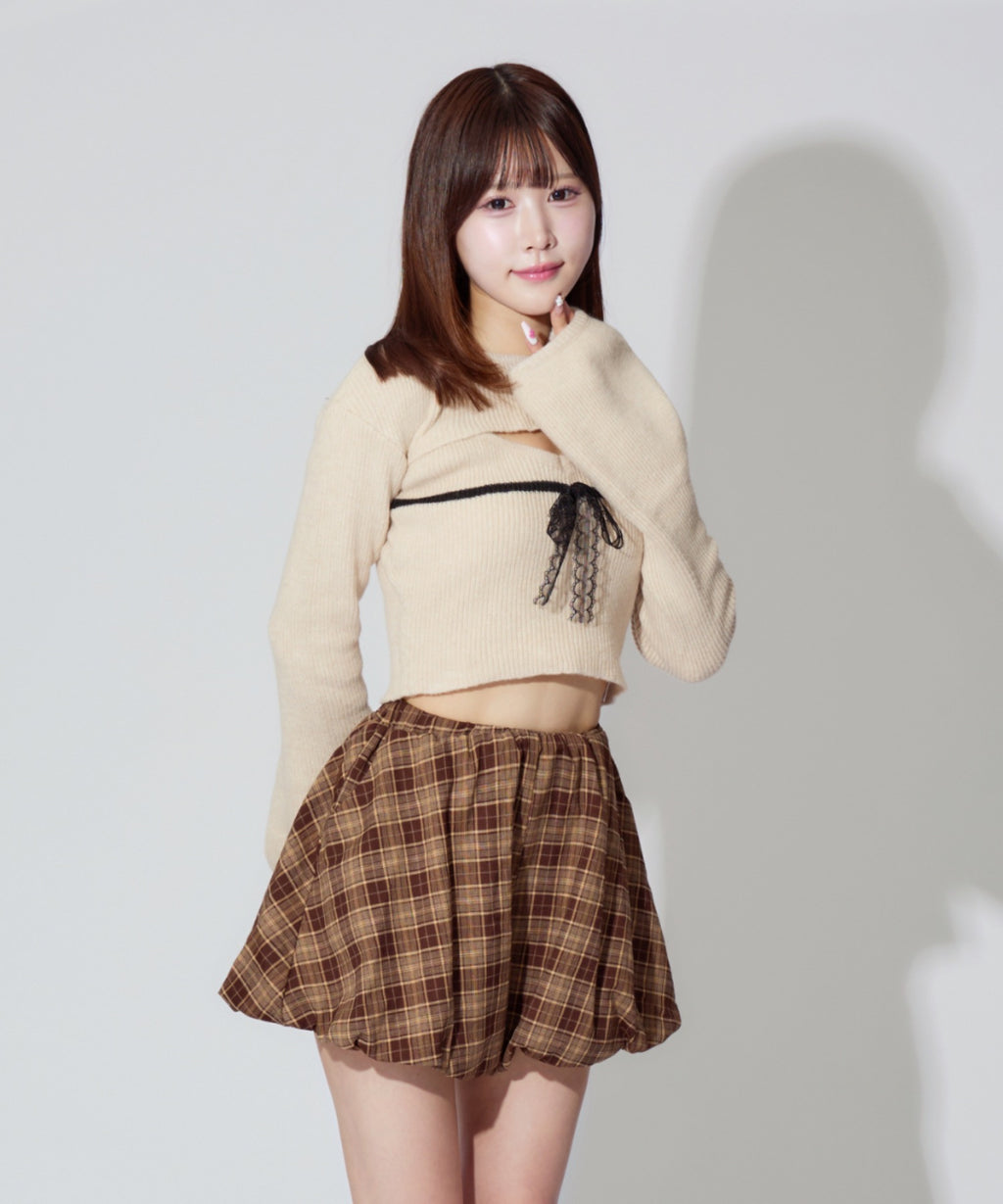 Frill Ribbon knit set / フリルリボンニットアンサンブル 2点セット