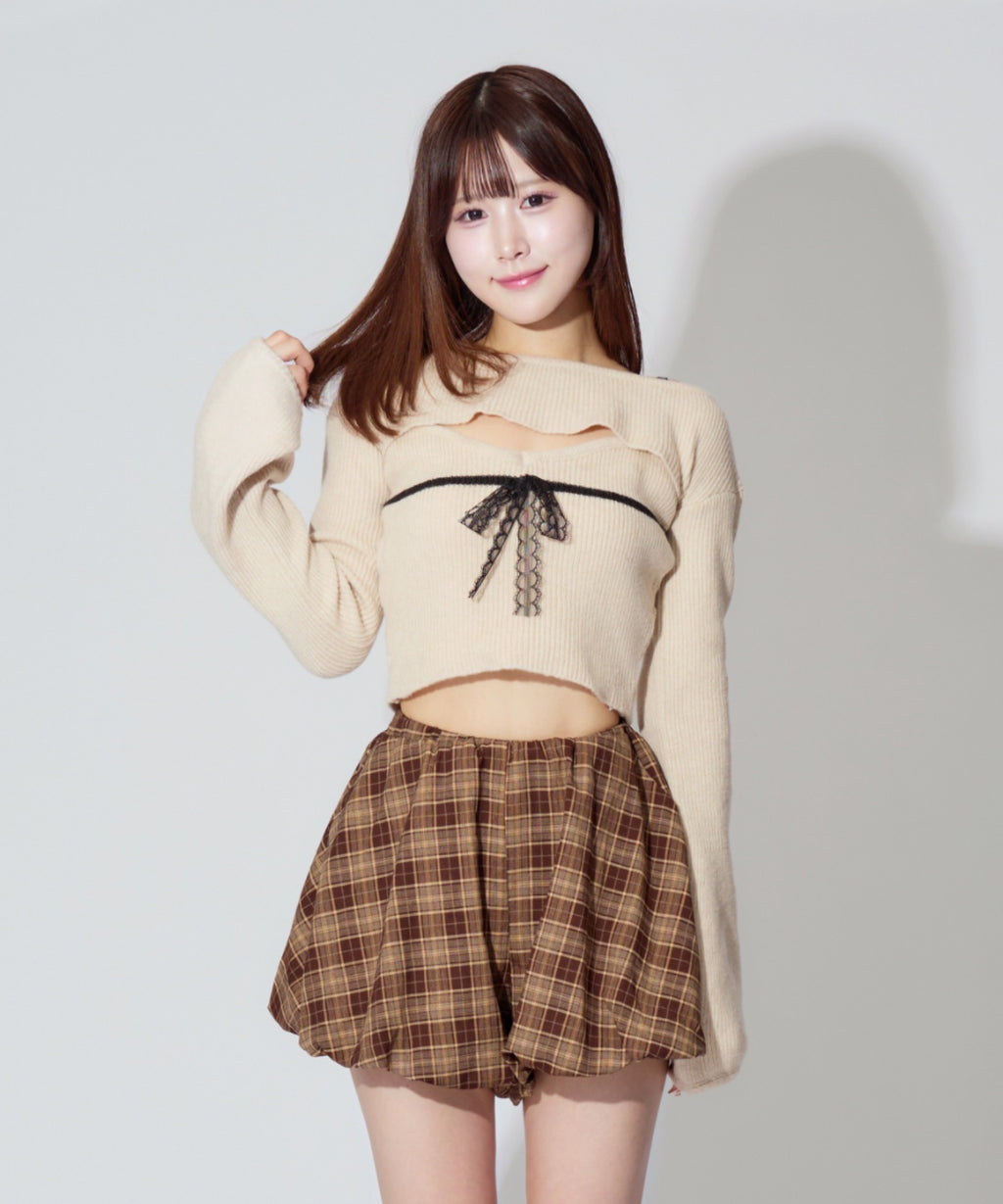 Frill Ribbon knit set / フリルリボンニットアンサンブル 2点セット