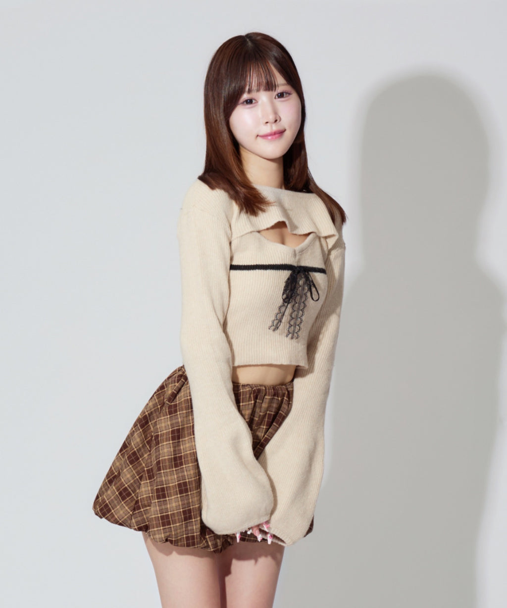 Frill Ribbon knit set / フリルリボンニットアンサンブル 2点セット