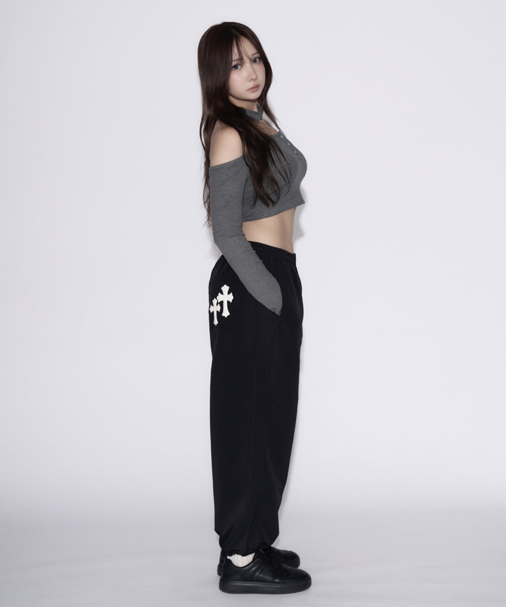 【ユニセックス】Cross Nylon Pants / 十字架ナイロンパンツ