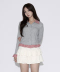 Gingham Check Rib Cardigan / ギンガムチェックリブカーディガン
