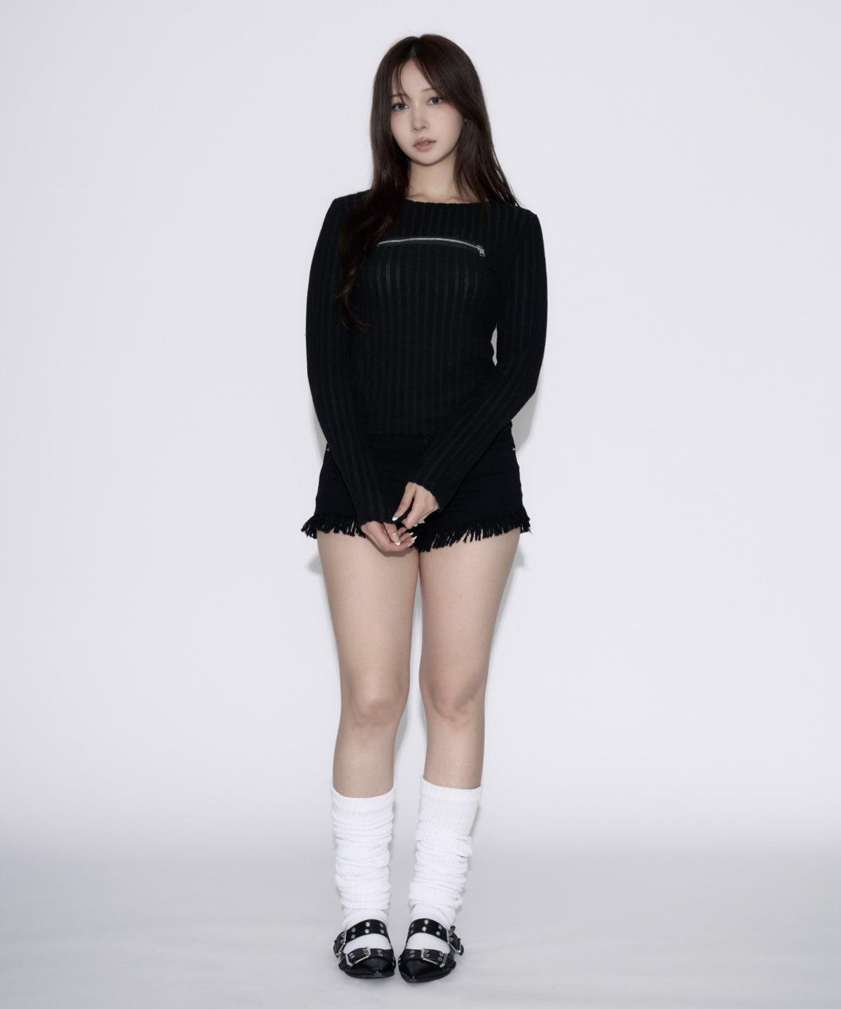 Open-Zip Short Knit / オープンジップショートニット
