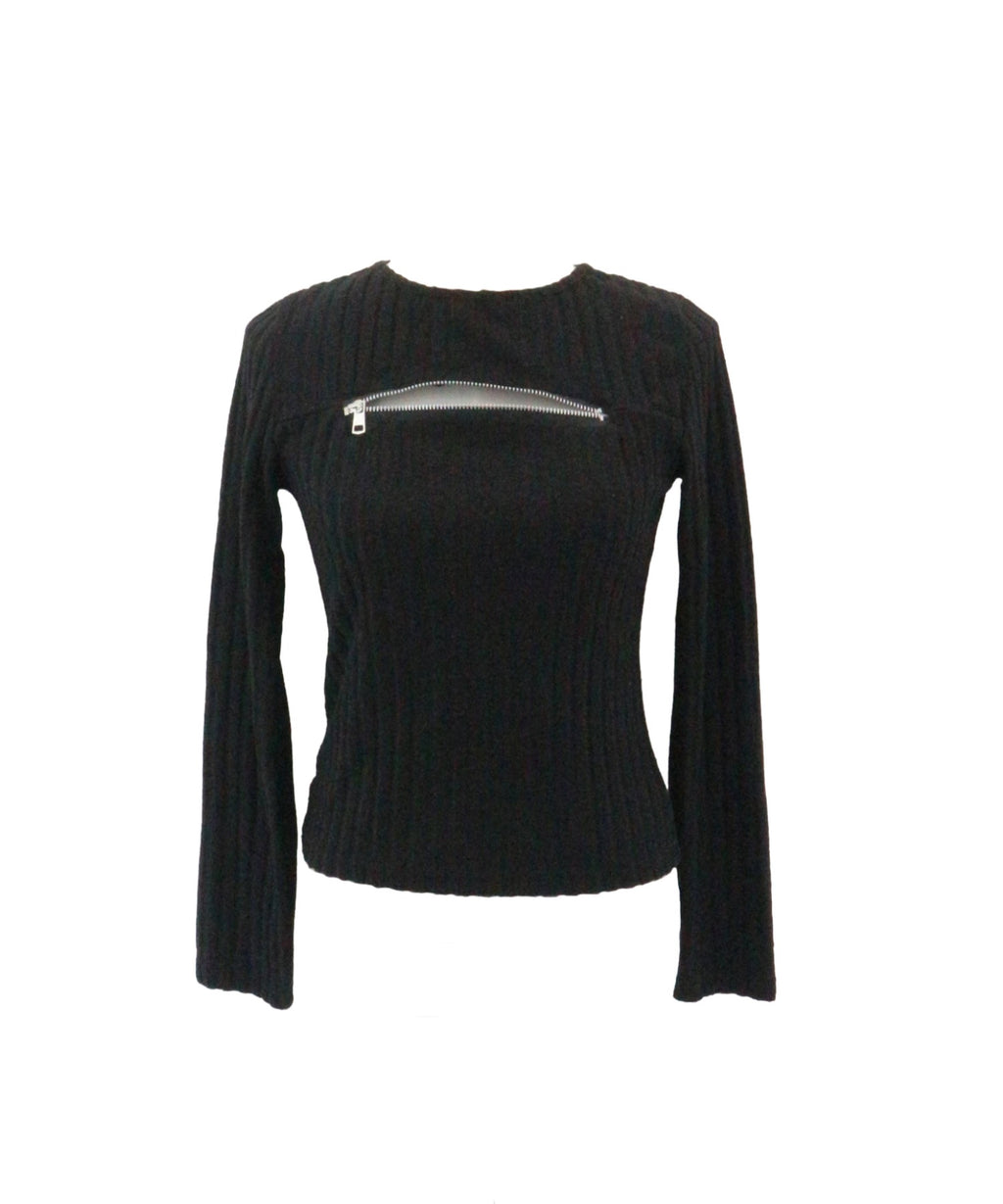 Open-Zip Short Knit / オープンジップショートニット