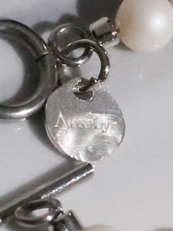 Cross Pearl Necklace(SILVER)(6mm~7mm)