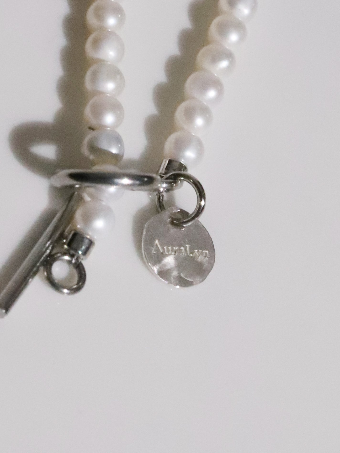 Cross Pearl Necklace(SILVER)(4.5mm~5mm)