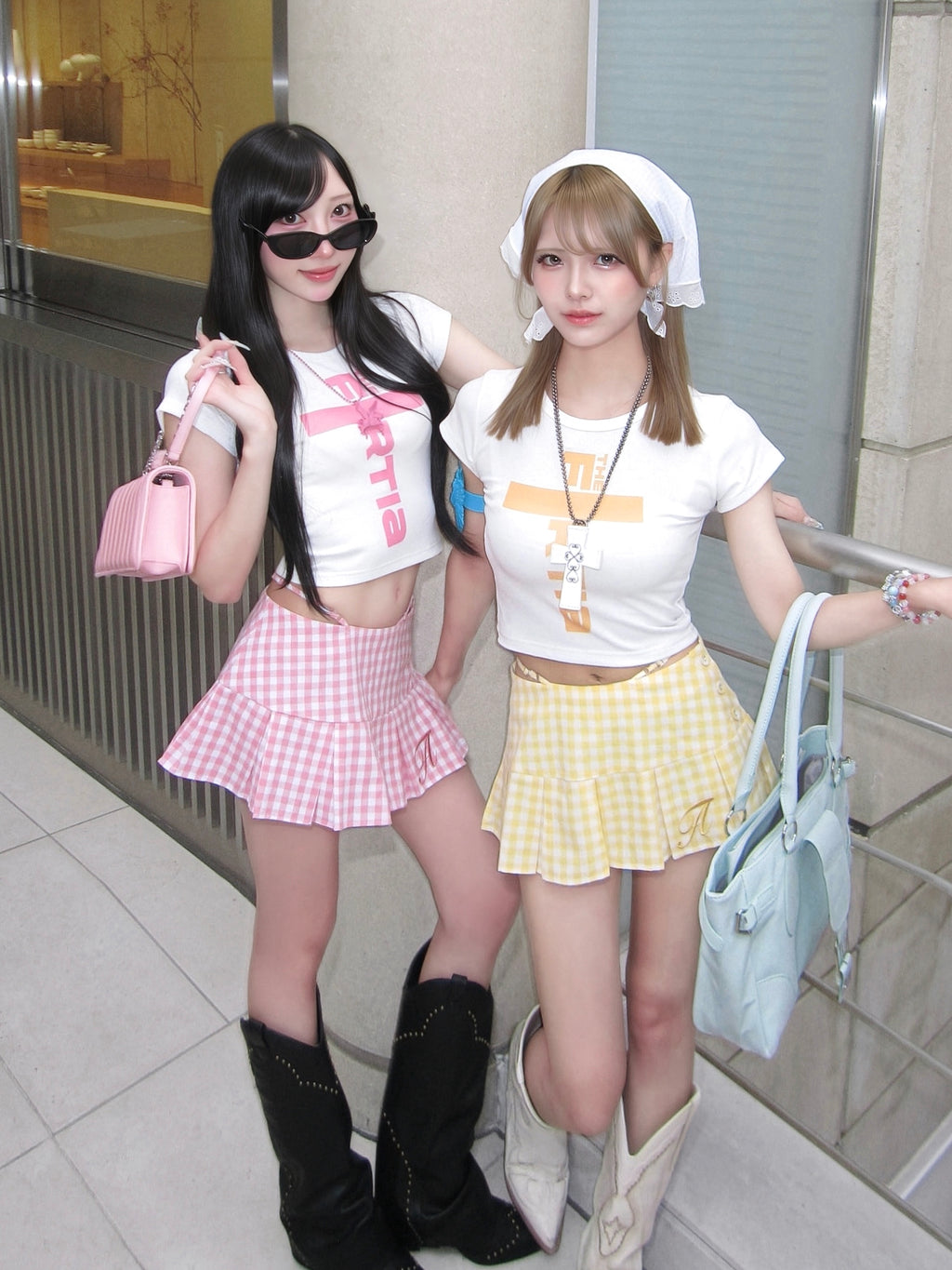【8iuxu_× tinkerend】Gingham Pleats Mini Skort / ギンガムチェックプリーツミニスカパン