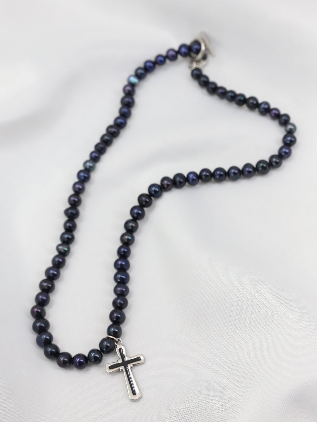 Cross Pearl Necress(BLACK)