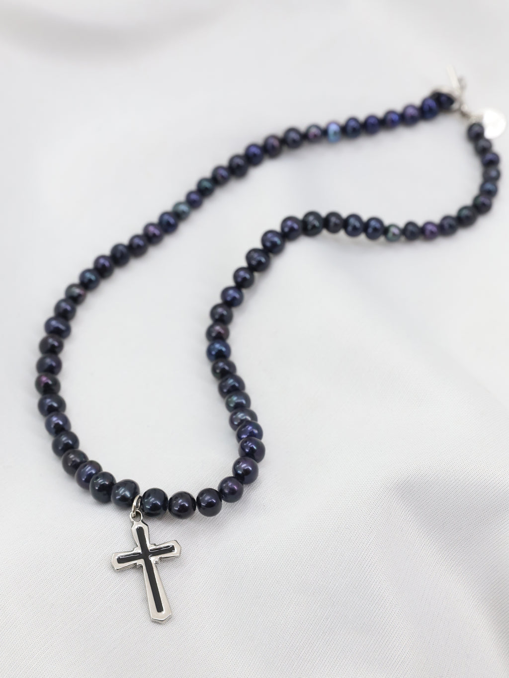 Cross Pearl Necress(BLACK)