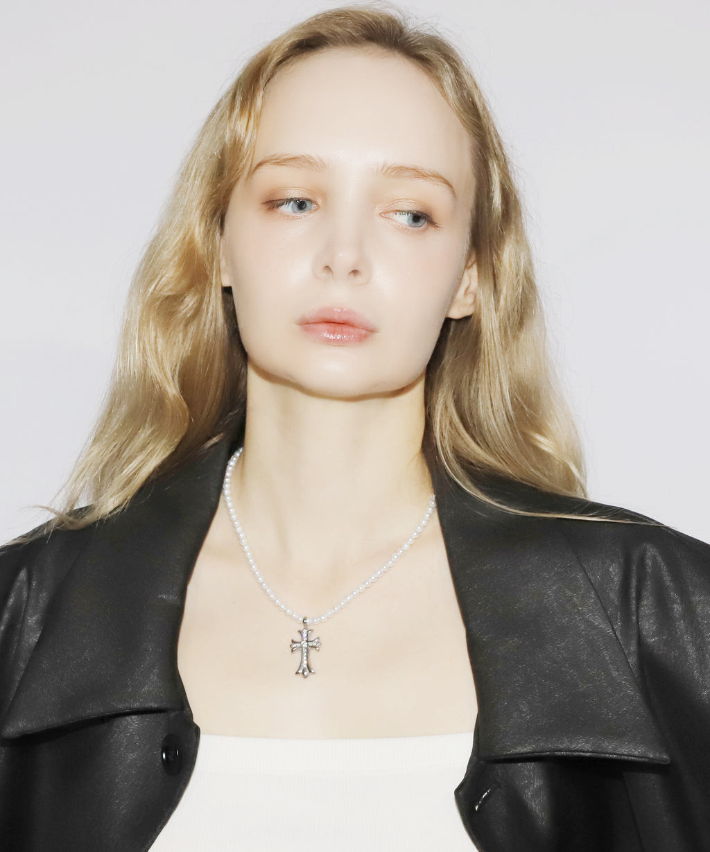Cross Pearl Necklace