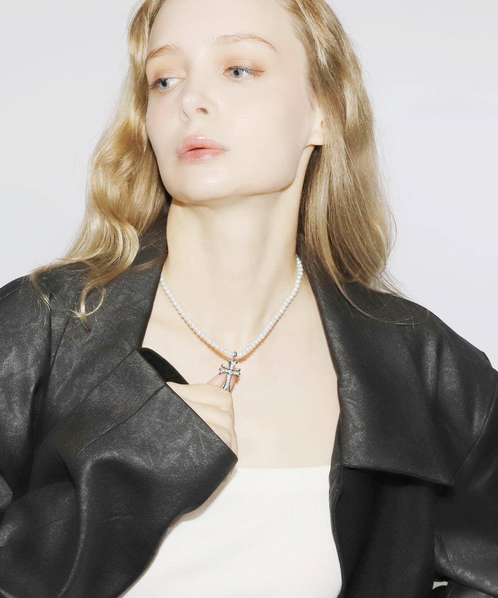Cross Pearl Necklace