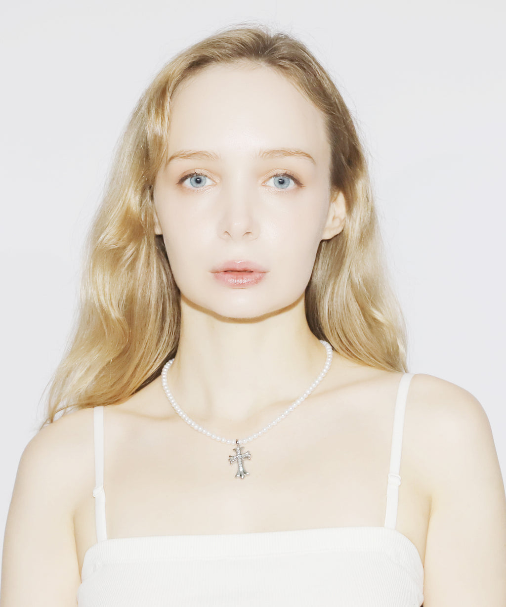 Cross Pearl Necklace
