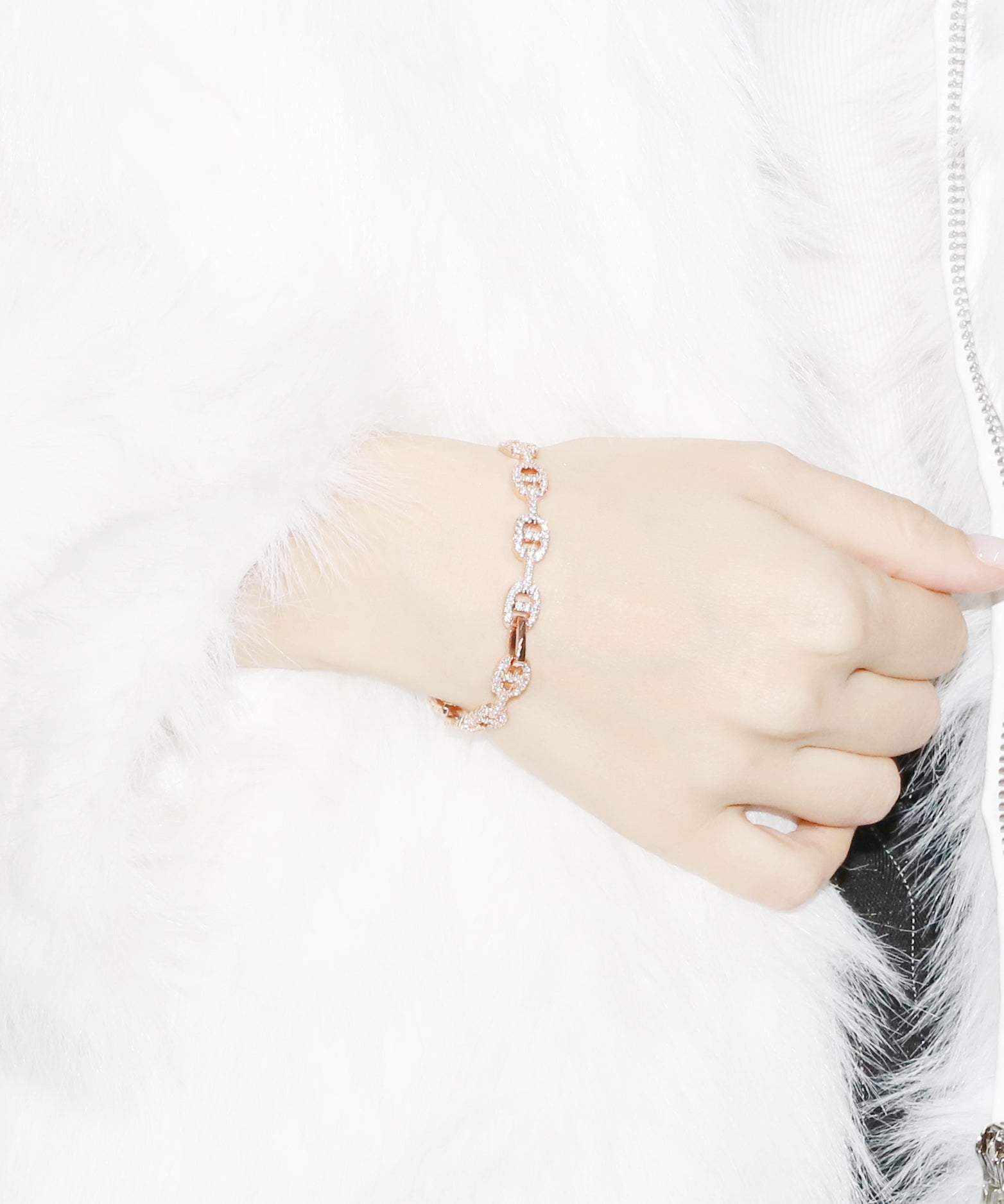 Rhinestone Bracelet(Pink Gold)