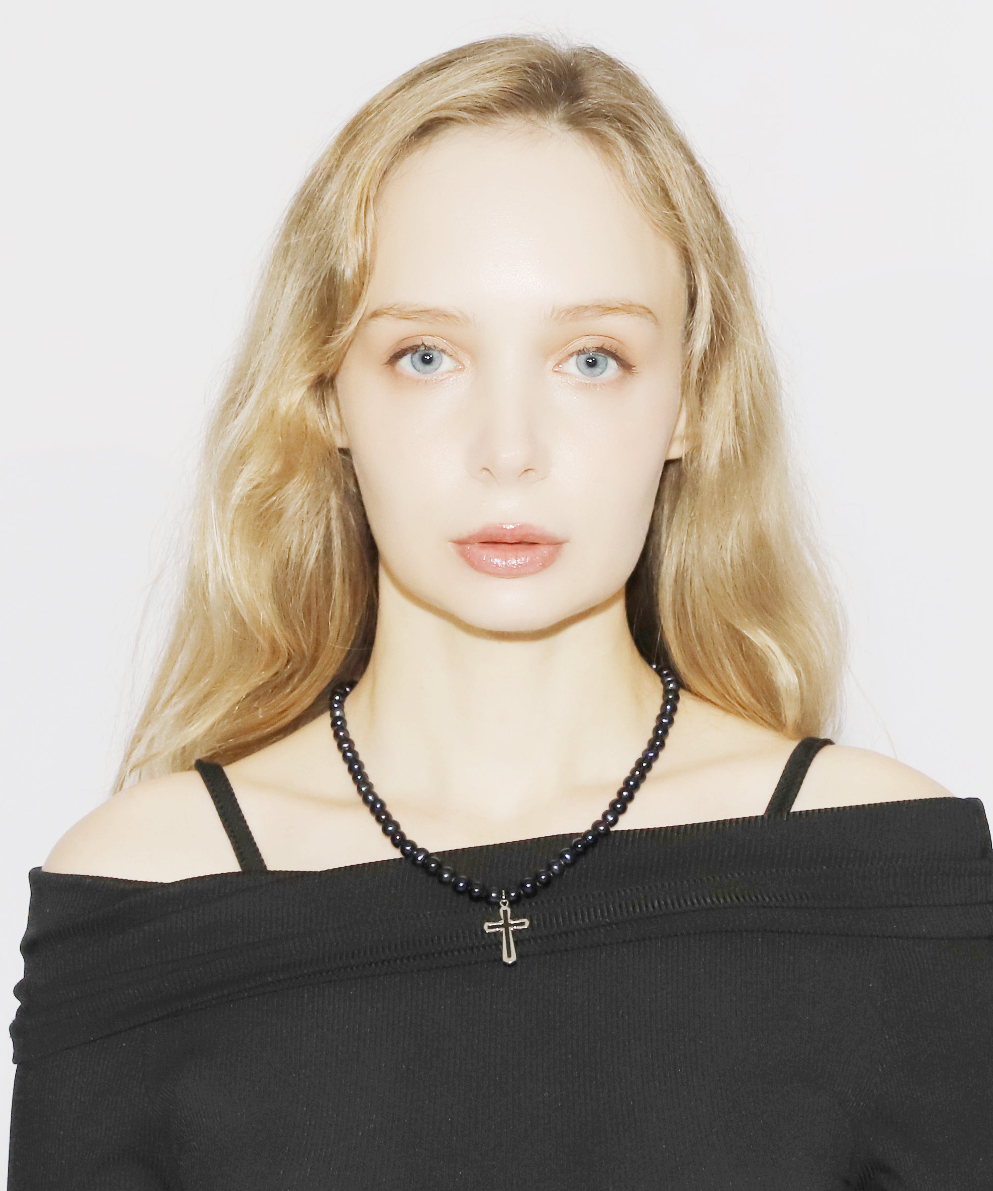 Cross Pearl Necress(BLACK)